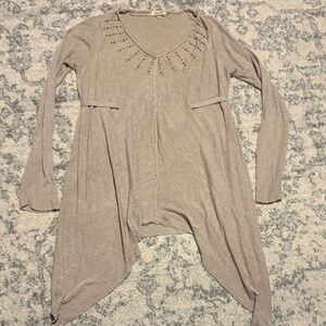 ONE WORLD Taupe Tunic Sweater
